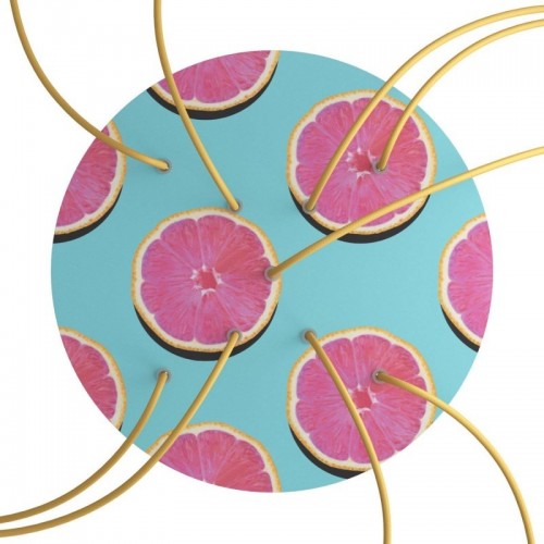 Ροζέτα Rose-One 400mm Στρογγυλή με 9 Τρύπες σε Σχήμα Χ Σε Σχέδιo Με Πορτοκάλια - Creative Cables