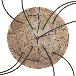 Ροζέτα Rose-One 400mm Στρογγυλή με 9 Τρύπες σε Σχήμα Χ Σε Σχέδιo Ξύλου - Creative Cables