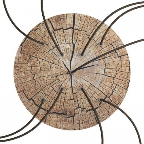 Ροζέτα Rose-One 400mm Στρογγυλή με 9 Τρύπες σε Σχήμα Χ Σε Σχέδιo Ξύλου - Creative Cables