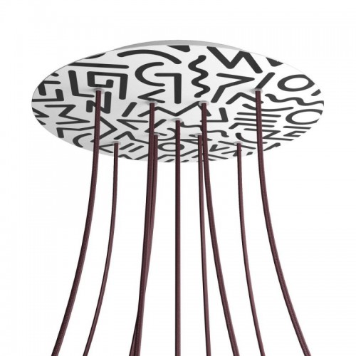 Ροζέτα Rose-One 400mm Στρογγυλή με 9 Τρύπες σε Σχήμα Χ Σε Street Art Σχέδιo - Creative Cables