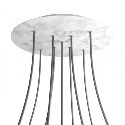 Ροζέτα Rose-One 400mm Στρογγυλή με 9 Τρύπες σε Σχήμα Χ Σε Λευκό Μάρμαρο Σχέδιo - Creative Cables