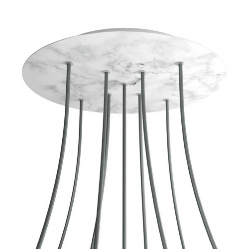 Ροζέτα Rose-One 400mm Στρογγυλή με 9 Τρύπες σε Σχήμα Χ Σε Λευκό Μάρμαρο Σχέδιo - Creative Cables