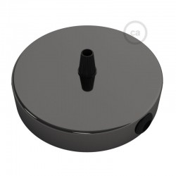 SMART Ροζέτα Φωτιστικού Μεταλλική πλακέ 1 τρύπα στο κέντρο + 2 στο πλάι και στήριγμα καλωδίου - συμβατή με φωνητικές βοηθούς - Ανθρακί - Creative Cables