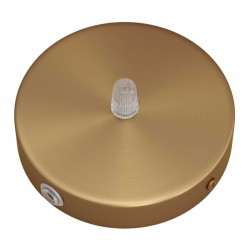 SMART Ροζέτα Φωτιστικού Μεταλλική πλακέ 1 τρύπα στο κέντρο + 2 στο πλάι και στήριγμα καλωδίου - συμβατή με φωνητικές βοηθούς - Μπρονζέ - Creative Cables