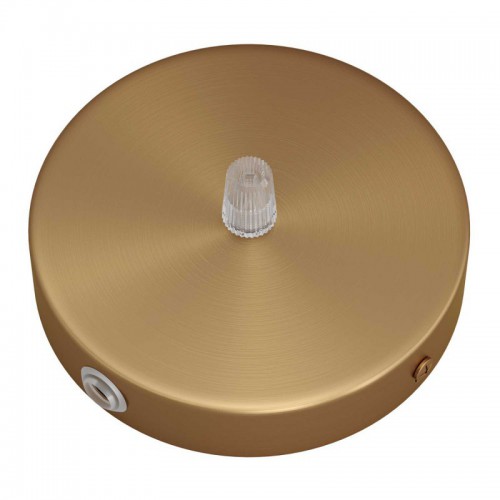 SMART Ροζέτα Φωτιστικού Μεταλλική πλακέ 1 τρύπα στο κέντρο + 2 στο πλάι και στήριγμα καλωδίου - συμβατή με φωνητικές βοηθούς - Μπρονζέ - Creative Cables