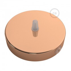 SMART Ροζέτα Φωτιστικού Μεταλλική πλακέ 1 τρύπα στο κέντρο + 2 στο πλάι και στήριγμα καλωδίου - συμβατή με φωνητικές βοηθούς - Χάλκινο - Creative Cables