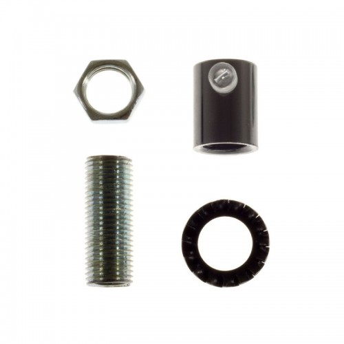 Μεταλλικό στήριγμα καλωδίου μαζί με μαστό, παξιμάδι και ροδέλα - Ανθρακί - Creative Cables