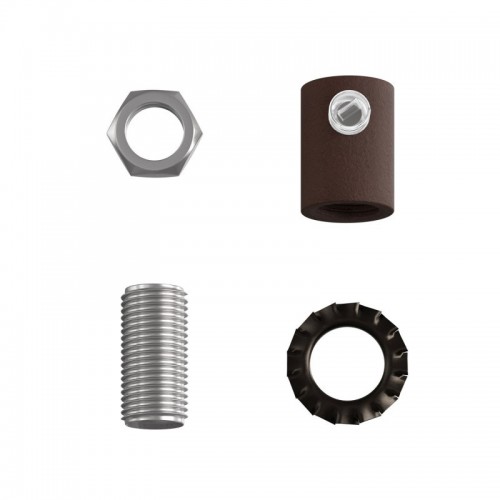 Μεταλλικό στήριγμα καλωδίου μαζί με μαστό, παξιμάδι και ροδέλα - Βαμμένη σκουριά - Creative Cables