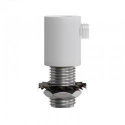 Μεταλλικό στήριγμα καλωδίου μαζί με μαστό, παξιμάδι και ροδέλα - Λευκό - Creative Cables