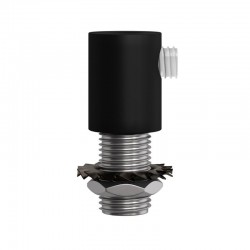 Μεταλλικό στήριγμα καλωδίου μαζί με μαστό, παξιμάδι και ροδέλα - Μαύρο - Creative Cables