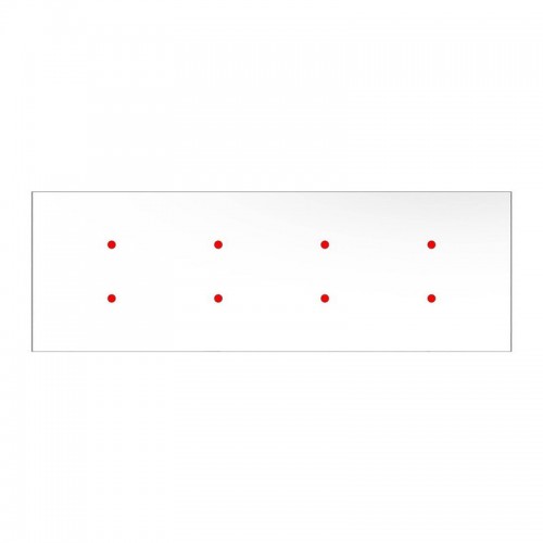 Κρεμαστό Φωτιστικό 8φωτο, με ορθογώνια ροζέτα Rose-One XXL 675 mm, υφασμάτινο καλώδιο και μεταλλικά στοιχεία - Λευκό ΜΑΤ Dibond - Creative Cables