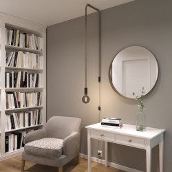 Καλώδιο Σχοινί - Τριχιά και Λινό Γκρι 2XL, Καλώδιο 2x0,75 καλυμμένο με Γιούτα και Φυσική Τριχιά. Διάμετρος 24 mm - Creative Cables