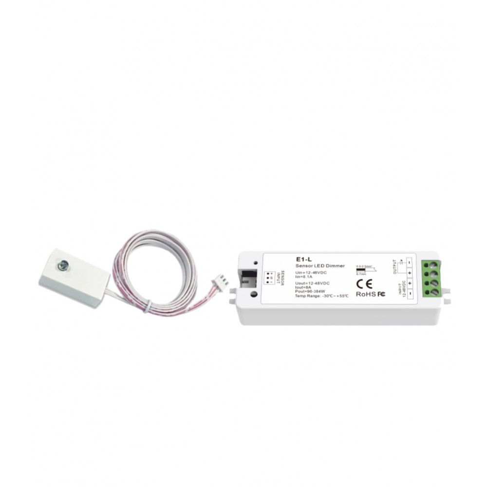 DIMMER ΜΕ ΑΙΣΘΗΤΗΡΑ ΑΦΗΣ 12-48VDC/8A - Cubalux