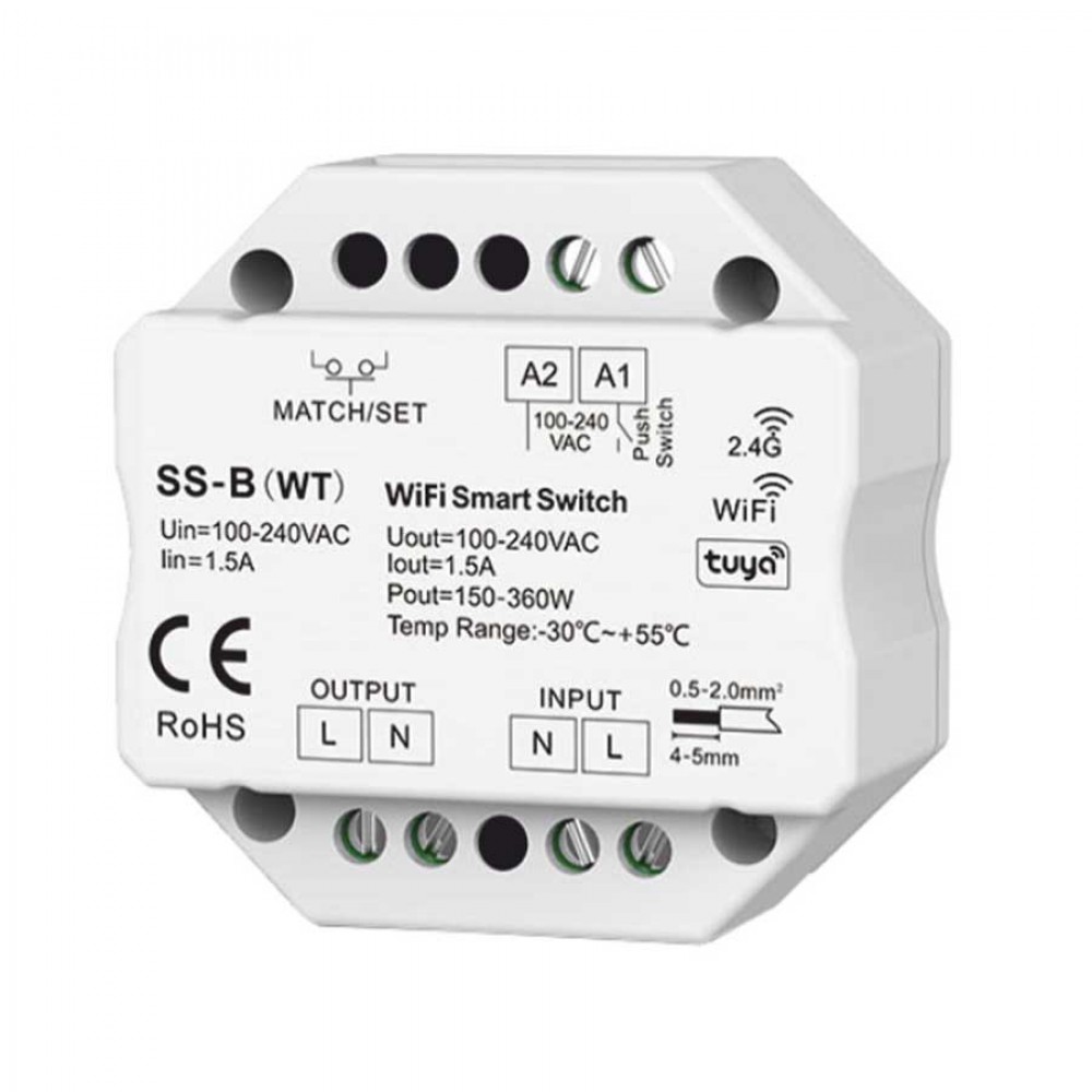 ΔΙΑΚΟΠΤΗΣ ON/OFF WIFI-ΑΣΥΡΜΑΤΟ-PUSH BUTTON 230VAC - Cubalux