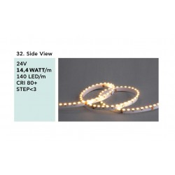 Ταινία Led 14.4W 24V IP20 JAZZ SPECIAL - Side View - 5 μέτρα - Θερμό Λευκό 2700K - CUBALUX