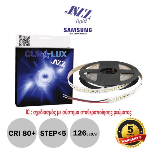 Ταινία Led JAZZ 24V 18 Watt IP20 SAMSUNG Chip Ψυχρό Λευκό 5700K - 5 μέτρα - CUBALUX