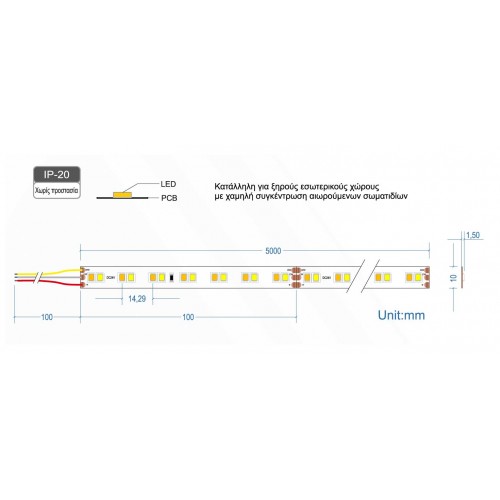 Ταινία Led JAZZ TUNABLE 24V 24 Watt IP20 CCT Ρυθμιζόμενο Λευκό Με SAMSUNG Chip - 5 μέτρα - CUBALUX