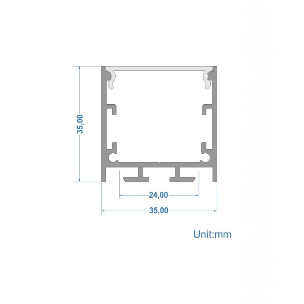 Προφίλ Π Μεγάλο Ασημί 2 μέτρα - CUBALUX