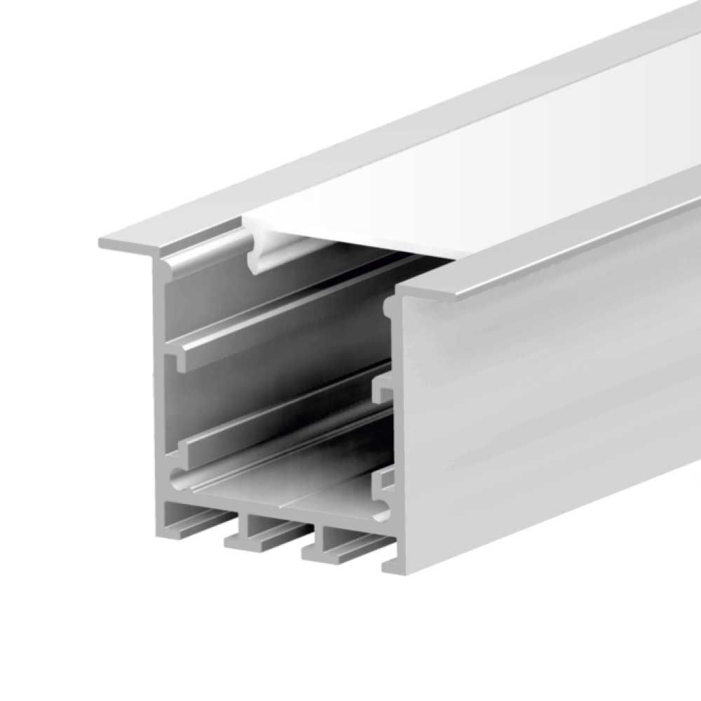 Προφίλ Αλουμινίου Χωνευτό Μεγάλο Ασημί 2 μέτρα - CUBALUX