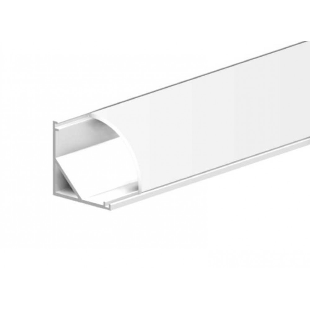 Προφίλ Αλουμινίου Γωνιακό 45° Λευκό 2 μέτρα - CUBALUX