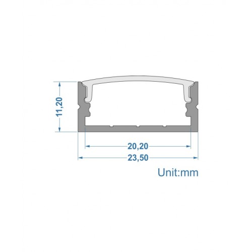 Προφίλ Αλουμινίου Π Φαρδύ Ασημί 2 μέτρα - CUBALUX