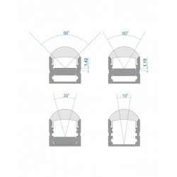 Προφίλ Αλουμινίου Με Φακό Ασημί 2 μέτρα - CUBALUX