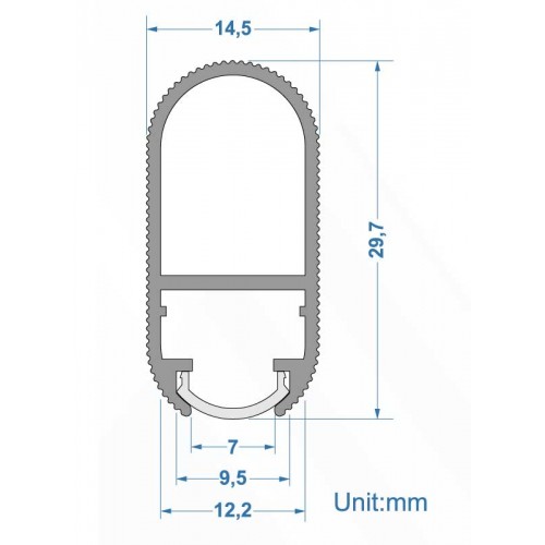 Προφίλ Αλουμινίου Για Ντουλάπα 2 μέτρα - Cubalux