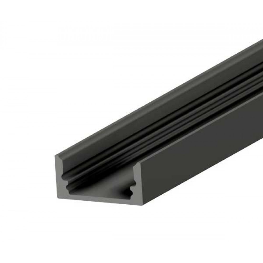 Προφίλ Αλουμινίου Τύπου Π Μαύρο 2 Μέτρα - CUBALUX