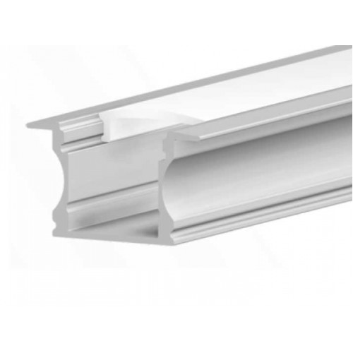 Προφίλ Χωνευτό Βαθύ Ασημί 2 μέτρα - CUBALUX