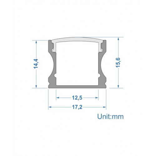 Προφίλ Π Βαθύ Ασημί 2 μέτρα - CUBALUX