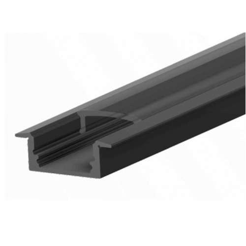 Προφίλ Αλουμινίου Χωνευτό Μαύρο 2 μέτρα - CUBALUX
