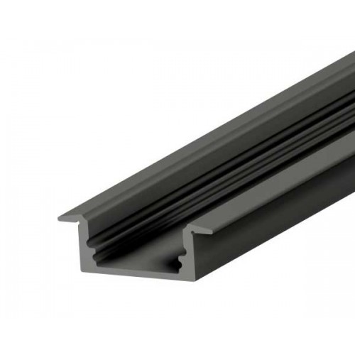 Προφίλ Αλουμινίου Χωνευτό Μαύρο 2 μέτρα - CUBALUX