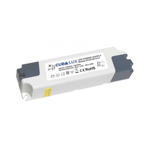 Τροφοδοτικό LED 35 Watt 12VDC IP20 - Cubalux