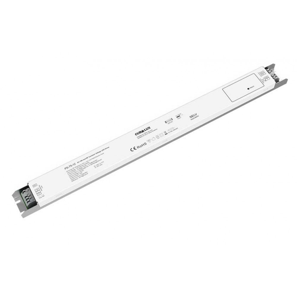 Dimmable RF, 0/1-10V, Push button Τροφοδοτικό LED Cubalux 75 Watt 12VDC IP20