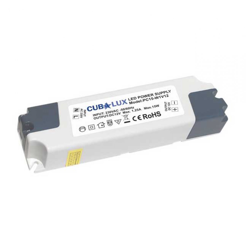Τροφοδοτικό LED 15 Watt 12VDC IP20 - Cubalux