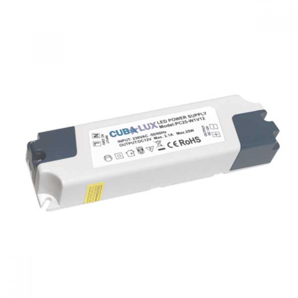 Τροφοδοτικό LED 25 Watt 12VDC IP20 - Cubalux
