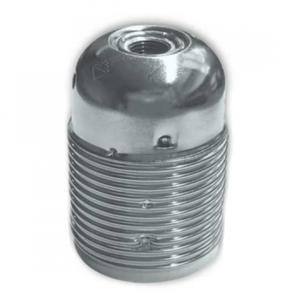 Ντουί E27 Μεταλλικό Με Σπείρωμα Και Γείωση Νίκελ - CUBALUX