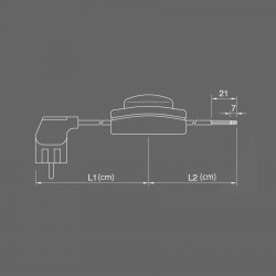 Καλωδίωση με Φις Σούκο Και Ενδιάμεσο Διακόπτη Ποδός 150cm+250cm Σε Διάφορα Χρώματα - CUBALUX