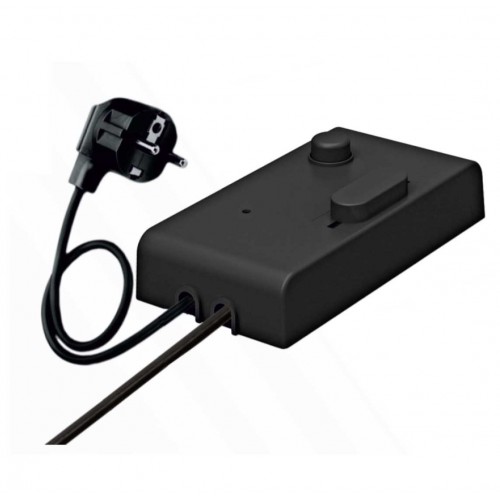 Καλωδίωση με Φις Σούκο Και Ενδιάμεσο Dimmer 300W 150cm+250cm Μαύρο - CUBALUX