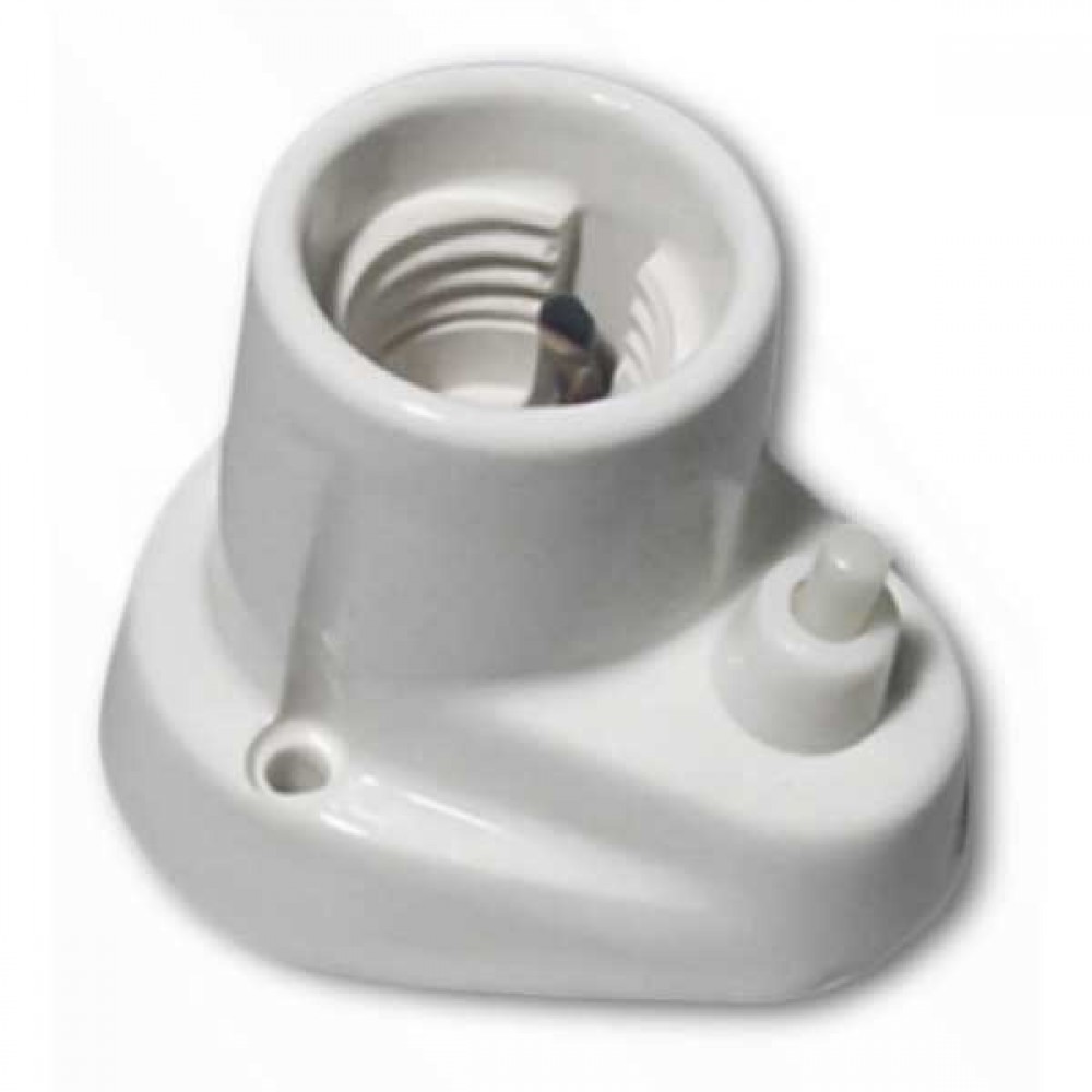 Αρματούρα E27 Κυρτή Κεραμική με Πατητό Διακόπτη - CUBALUX