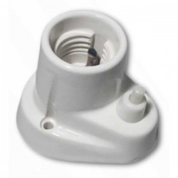 Αρματούρα E27 Κυρτή Κεραμική με Πατητό Διακόπτη - CUBALUX