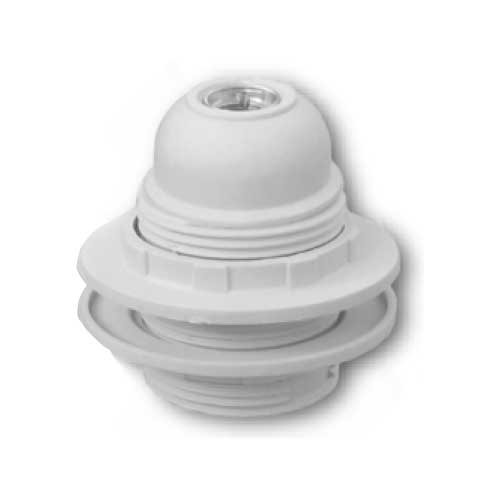 Ντουί E27 Θερμοπλαστικό Με Σπείρωμα και 2 Ροδέλες Λευκό - Μαύρο - CUBALUX