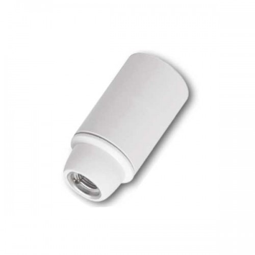 Ντουί E14 Θερμοπλαστικό Με Λείο Σώμα Λευκό - Μαύρο - CUBALUX