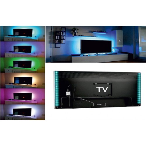 LED Ταινία 7.2W RGB 5V ΚΙΤ ΦΩΤΙΣΜΟΥ TV BACK LIGHT RGB - CUBALUX