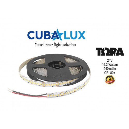 Ταινία Led 19.2W IP20 24V TΩRA 5 μέτρα - CUBALUX Θερμό Λευκό 3000K