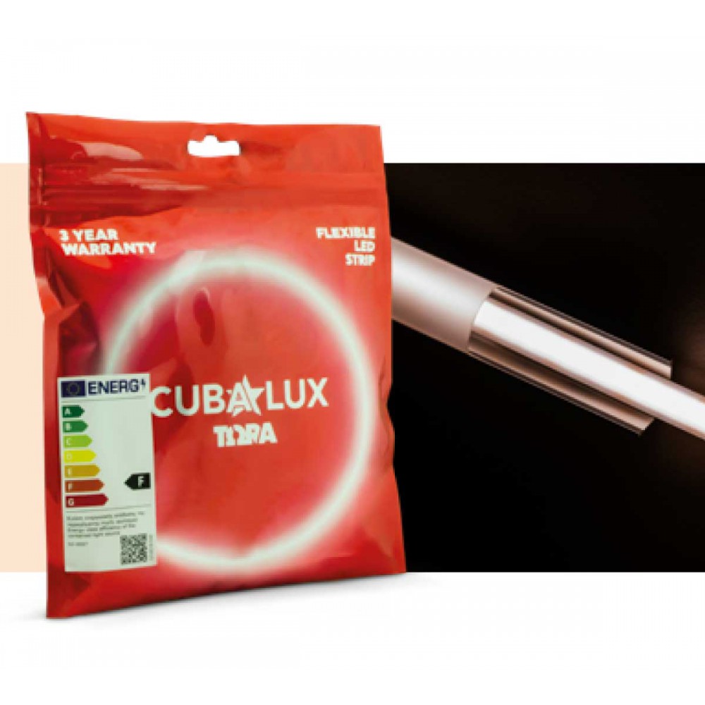 LED COB Ταινία TΩRA Dotless 9W 24V IP67 CRI 90 Ψυχρό Λευκό 6500K - 5 Μέτρα  - CUBALUX