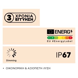 LED COB Ταινία TΩRA Dotless 12W 24V IP67 CRI 90 Θερμό Λευκό 2700K - 5 Μέτρα  - CUBALUX