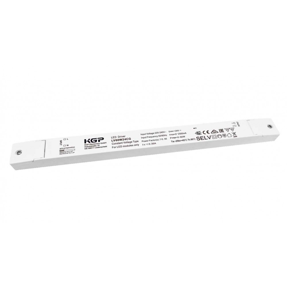 LED Driver Σταθερής Τάσης IP20 24V 60W KGP - Cubalux