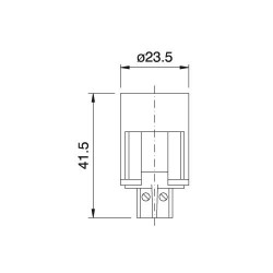 Κορμός Θερμοπλαστικός E14 Για Κερί Στενό Φ24 Μαύρο- CUBALUX