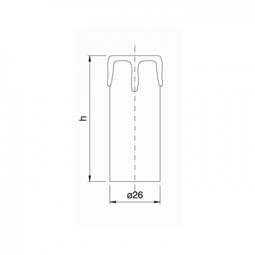 Κάλυμμα Κερί Στενό 65 mm Φ26 Σε Λευκό ή Αβόριο - CUBALUX